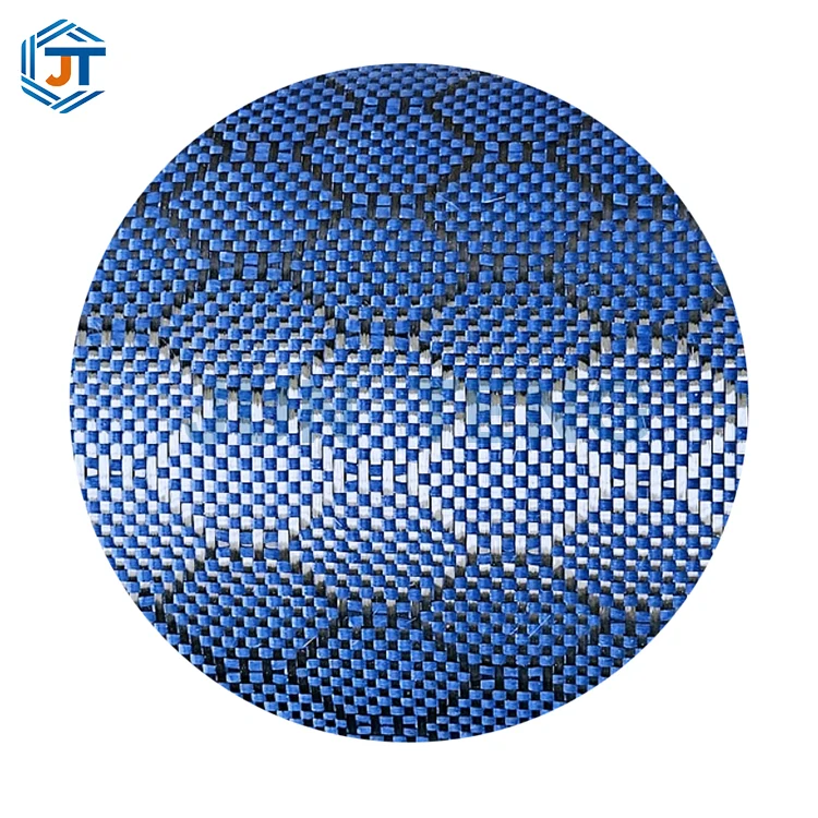 Tela de fibra de carbono tejida azul 3K